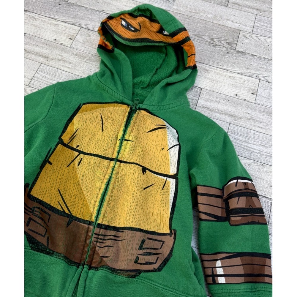 Vintage Teenage Mutant Ninja Turtles Michael Angelo Orange Mask Hoodie Jacket 3T